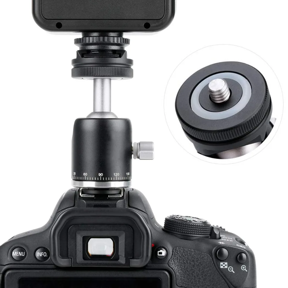 KAKAFOTO 360 панорамный шаровой головкой мини штатива w 1/4 ''Универсальный Холодный