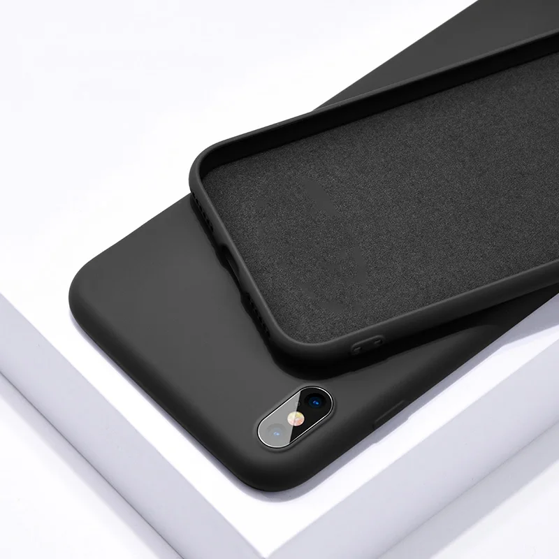 B Lovebay жидкий силиконовый чехол для телефона для iPhone X XS XR XS Max 7 8 6 6s Plus Мягкий ТПУ задняя крышка сплошной карамельный цвет для iPhone 7 6s - Цвет: B
