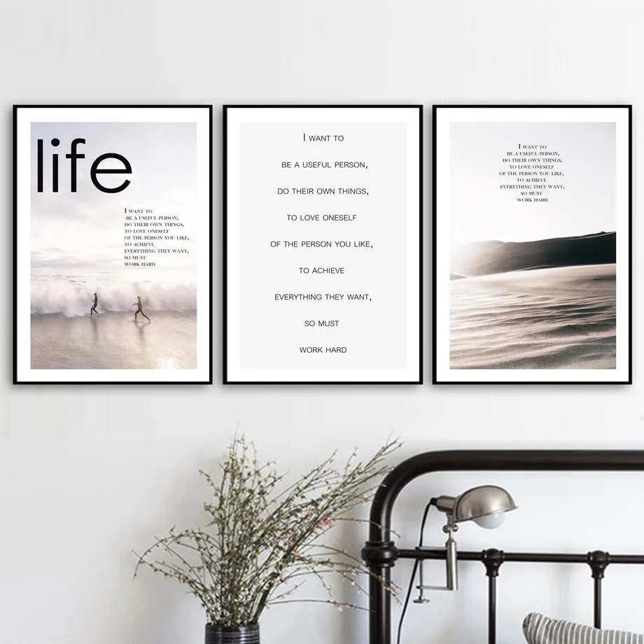 Unframed Sea Beach Landscape Canvas Painting Nature Ocean Scenery Nordic Poster For Modern Home Living Room Decor Wall Artwork | Дом и сад