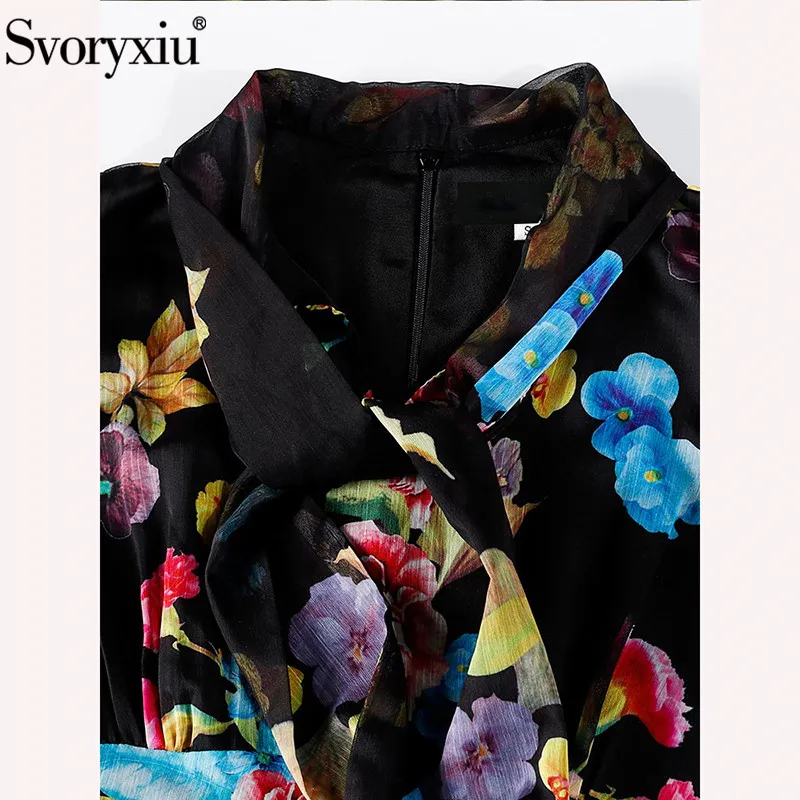 Женское элегантное длинное платье Svoryxiu черное шифоновое по индивидуальному