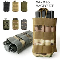cqc military single open top m4m16 5 56 223 molle tactical magazine pouch airsoft paintball walkie talkie holder mag bag