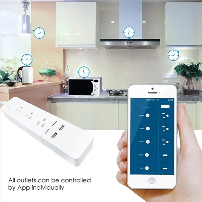 Wifi Smart power Strip розетки переменного тока разъем с usb зарядным портом синхронизации