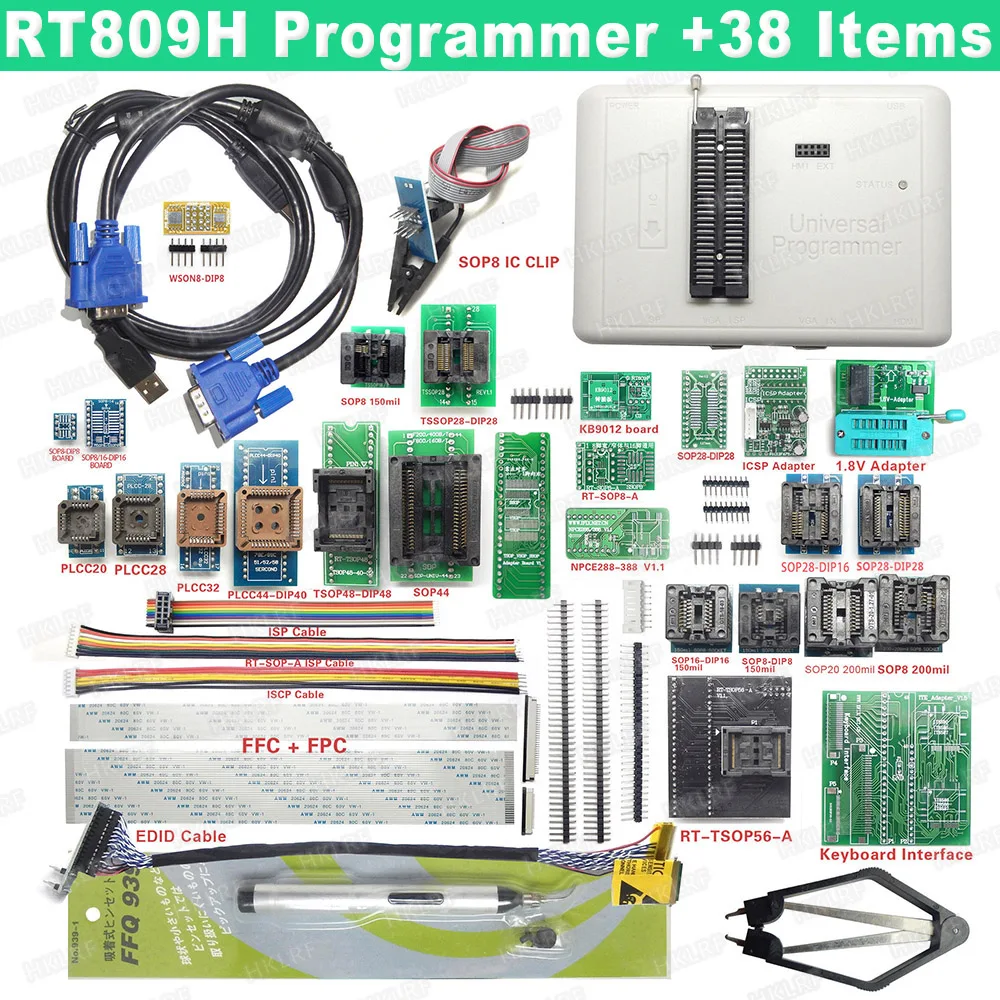 100% Оригинальный RT809H программатор EMMC Nand чрезвычайно быстрый Универсальный + 38