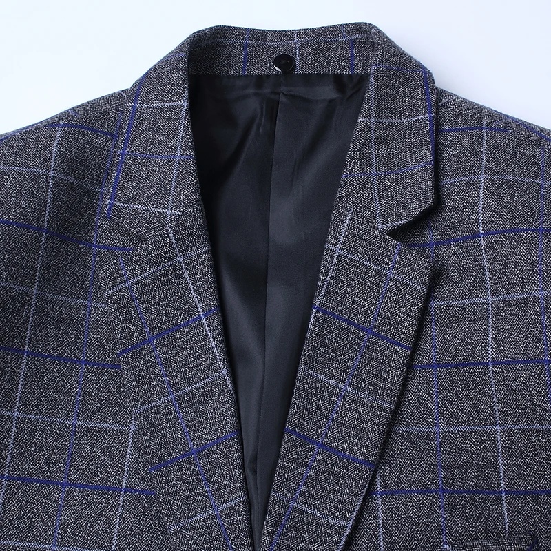 LONMMY клетчатый Блейзер мужчин Slim fit толстовки костюм мужчины Повседневное мужские