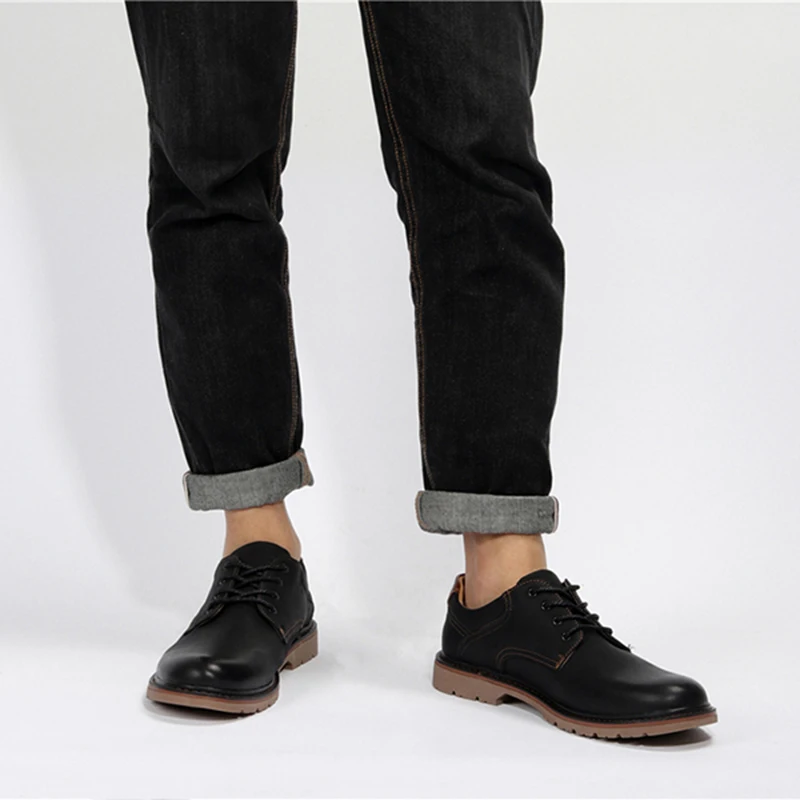 2019 Spring Men leather shoes driving luxury fashion designer brand casual male oxford #W332 | Обувь