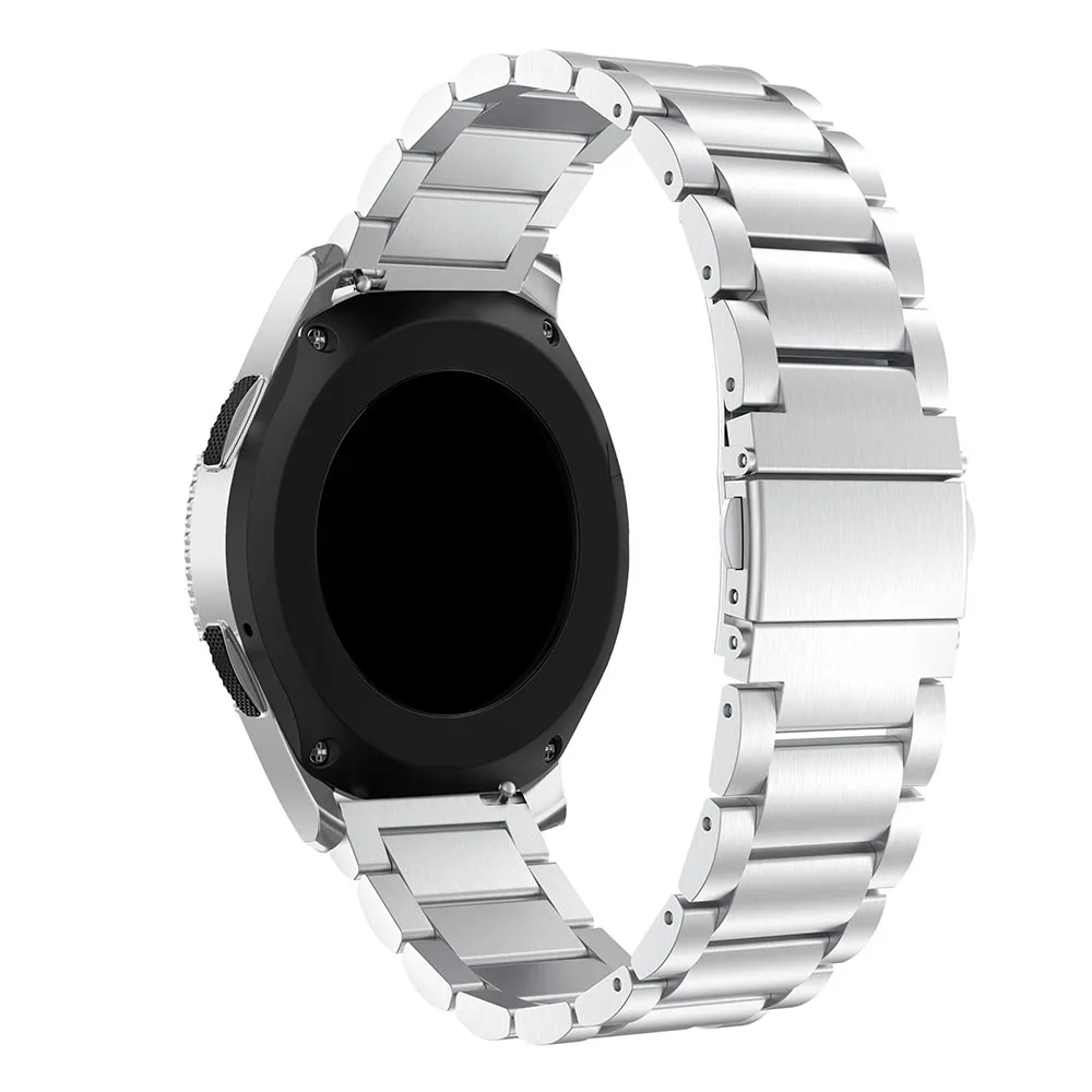 Ремешок из нержавеющей стали для Samsung Gear S2 S3 черный звеньевой браслет смарт часов