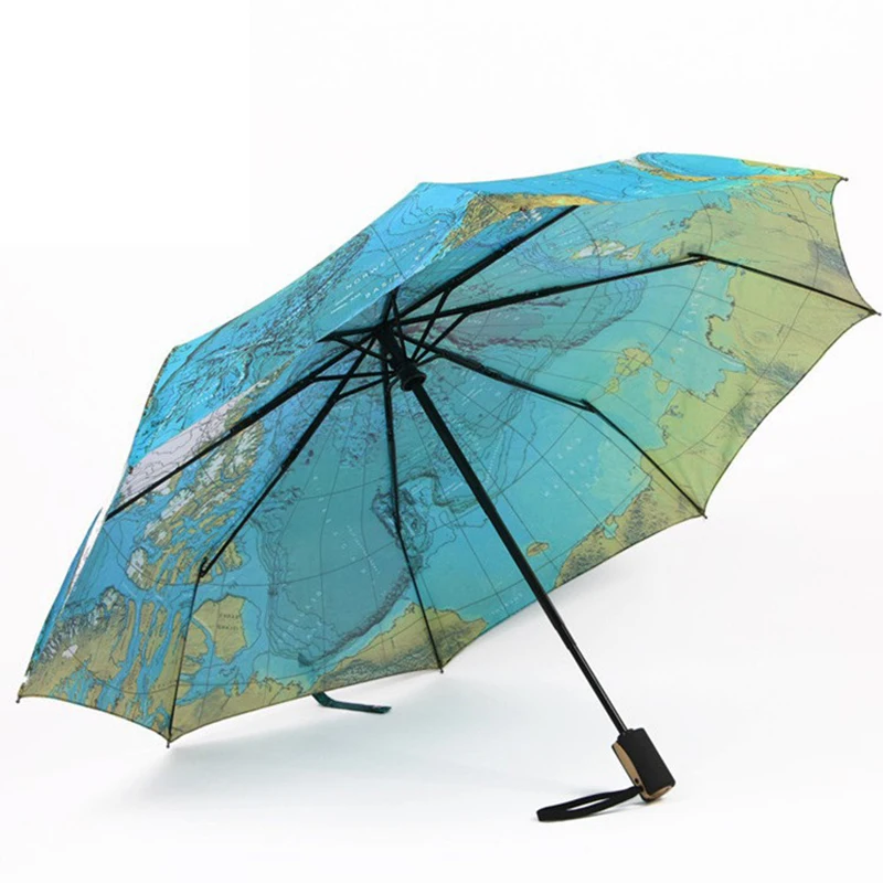 Дом Декорации Полностью автоматический Зонтик Карту Осенью И Зимой Путешествия