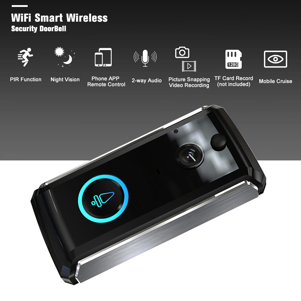 WIFI 1080P дверной звонок домашняя камера безопасности беспроводной видео ИК Ночное