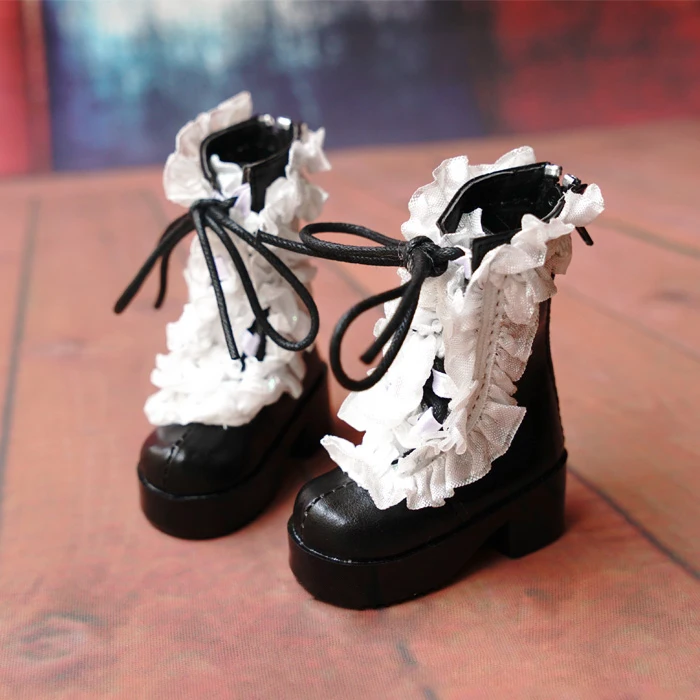 D01-P555 children handmade toy 1/4 Doll clothes BJD/SD doll props Accessories Maid lace straps leather boots 1pair