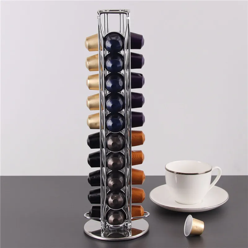 Держатель для кофе Nespresso 40 чашек вращающаяся стойка капсул капсулы