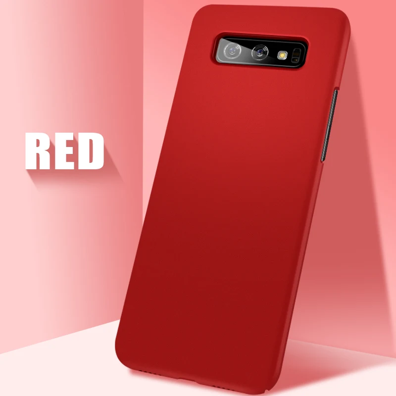 S10E чехол для samsung S10 плюс чехол Mofi для samsung S10 случае S10+ E ПК Твердый переплет Soild Цвет чистый черный, красный синий тонкий - Цвет: Red
