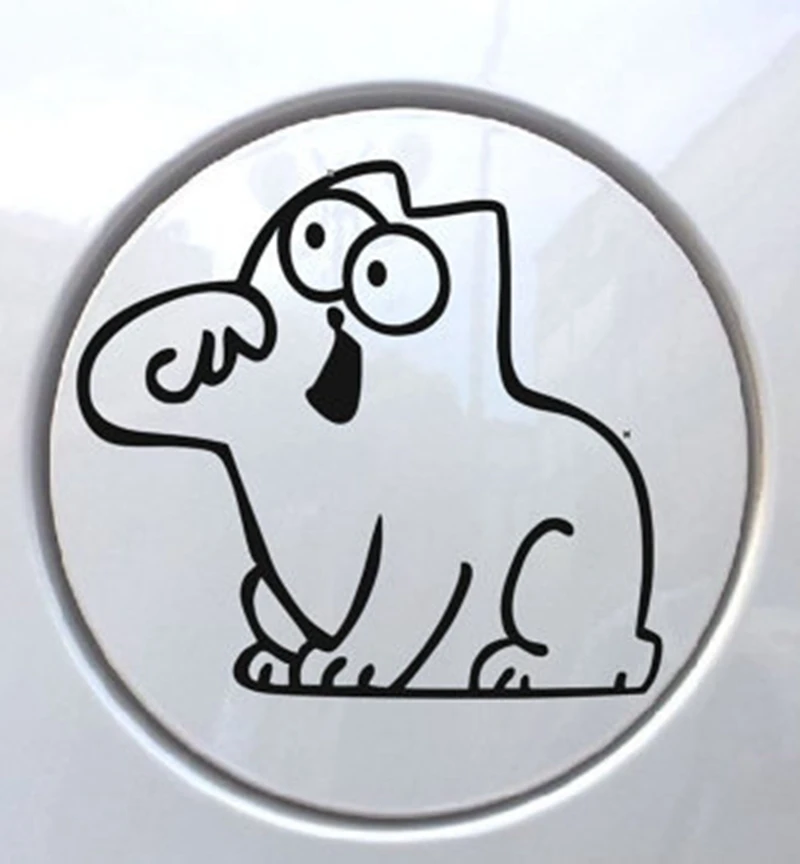 Наклейка с забавным котом Виниловая наклейка голодным для топливного бака | Дом и