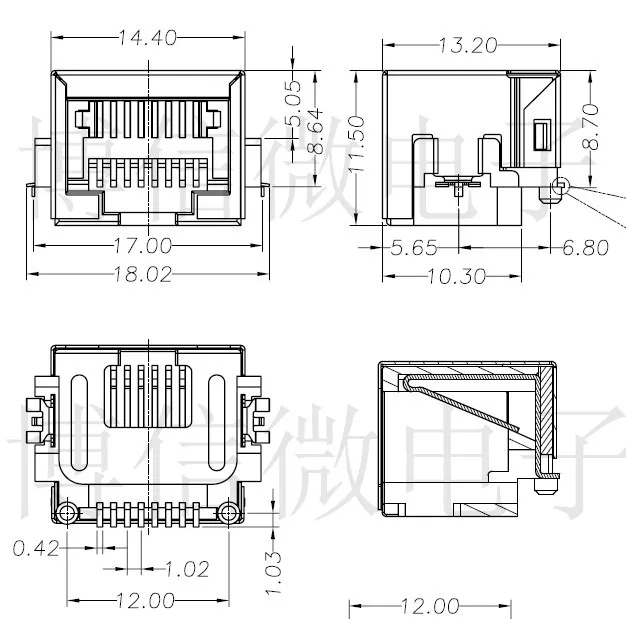 10 шт./лот Smt Rj45 Женский ноутбук Сетевая розетка Высокая 8 6 мм|socket rj45|socket networksocket |