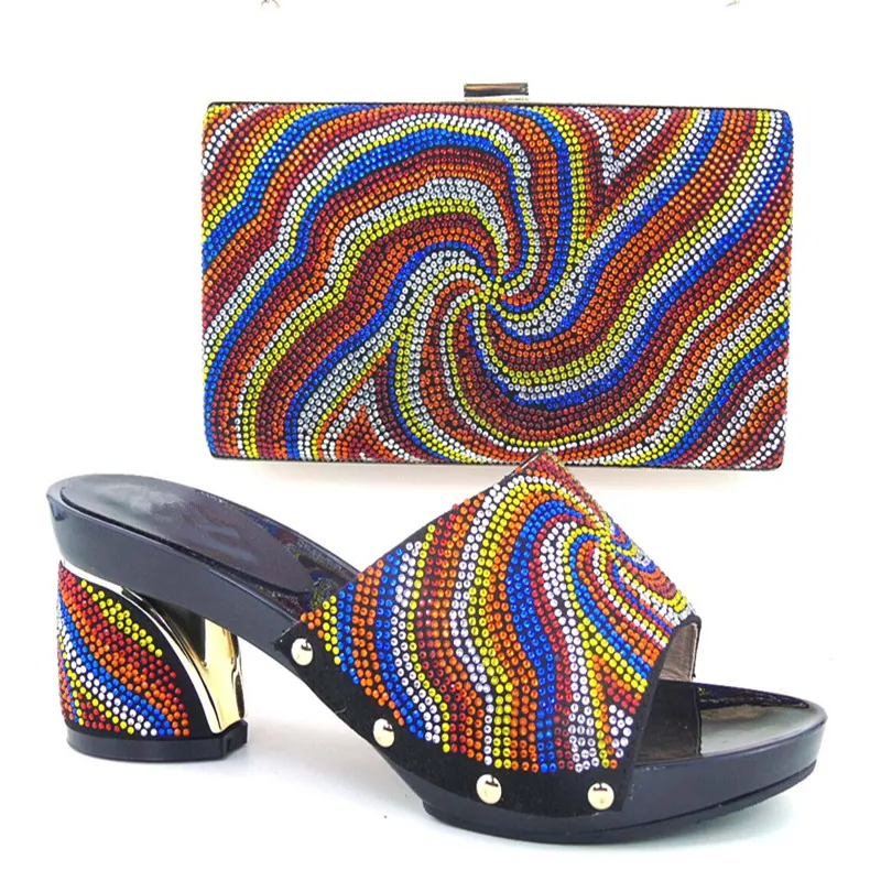 2016 Итальянский Обуви И Сумки Набор Для Партии Золота Горный Хрусталь Вечерние