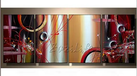 Cuadros Decoracion 4 шт. Панель Холст Искусство Современная Абстрактная ручная роспись