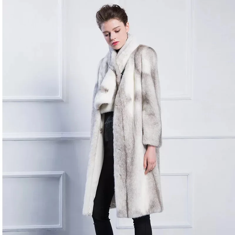 2021 брендовая роскошная женская куртка из натурального меха норки длинный стиль с