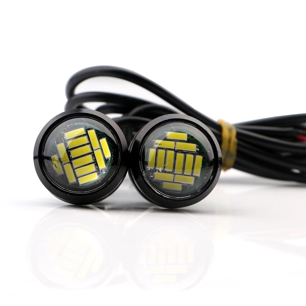 2Pcs Eagle Eye 4014 12 SMD LED car styling DRL Daytime Running Light Backup Reverse Parking Car Lamp White DC 12V | Автомобили и