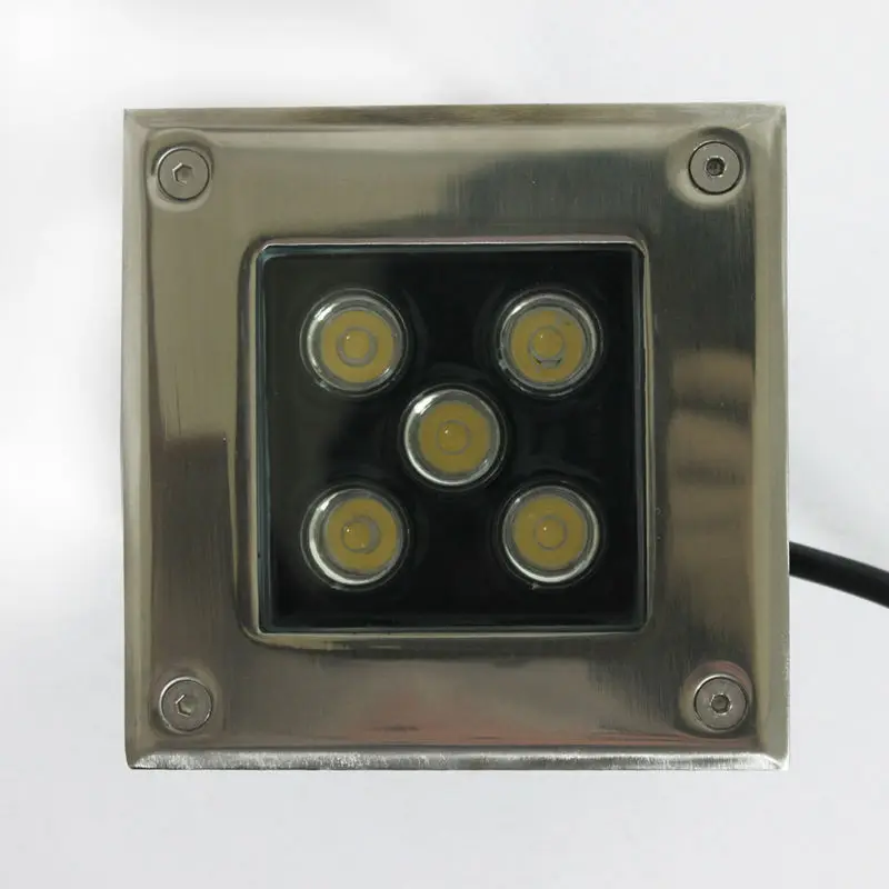 Бесплатная доставка! 10 шт./лот 5*1 Вт LED подземный свет квадратной формы открытый