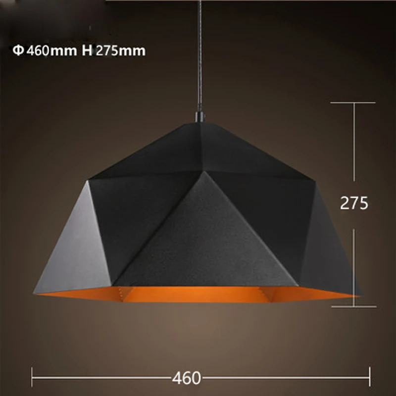 D Black Large Современный Железный подвесной светильник, винтажный E27 подвесной светильник, лофт, украшение, подвесной светильник, подвесной светильник s - Цвет корпуса: D Black Large