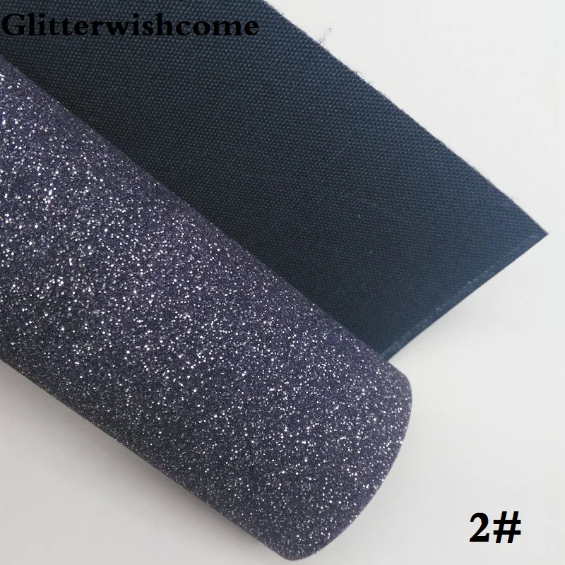 Glitterwishcome 21X29 см A4 Размеры синтетическая кожа, мелкие блестки кожаная сумочка в комплекте подкладочная ткань винил для банты, GM052A