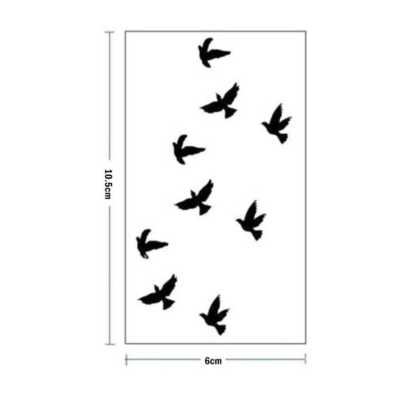

2 Sheets Temporary Tattoo Sticker Waterproof Flying Birds Fake Tattoo Body Art Stickers For Women Men Shellhard