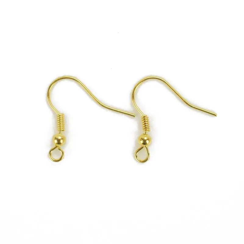 Gold color 200 шт. KC золото/серебро/пистолет черный/античная бронза/золото/медь ушной провод крюк для DIY серьги-Крючки фурнитура Аксессуары - Цвет: Gold color