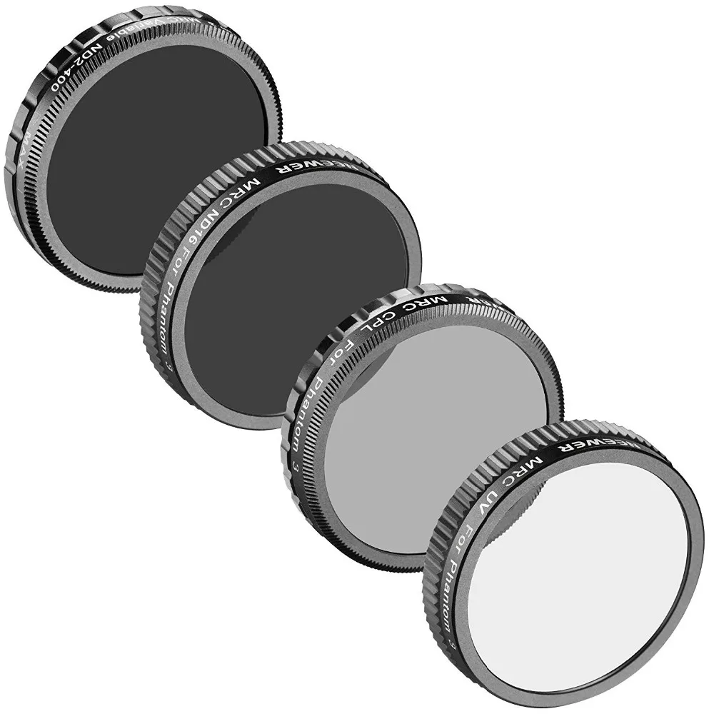 Neewer for DJI Phantom 4/DJI Phantom 3 Advanced/Professional Multi-coated 4 Pieces Filters:UV Filter+CPL Filter+Neutral Filter