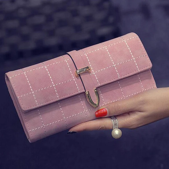 Модные длинные женские кошельки Carteras Mujer корейский стиль с застежкой элегантные