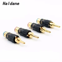 free shipping haldane 4pcslot paliccs gold plated rca plug lock soldering audiovideo plugs connect