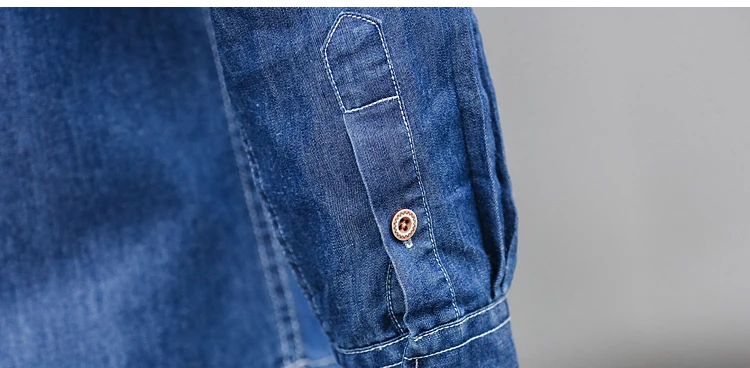 LONMMY 4XL Denim shirt male long sleeves men dress Cotton cowboy blouses Jeans casual slim fit 100% cotton 2018 Spring | Мужская одежда