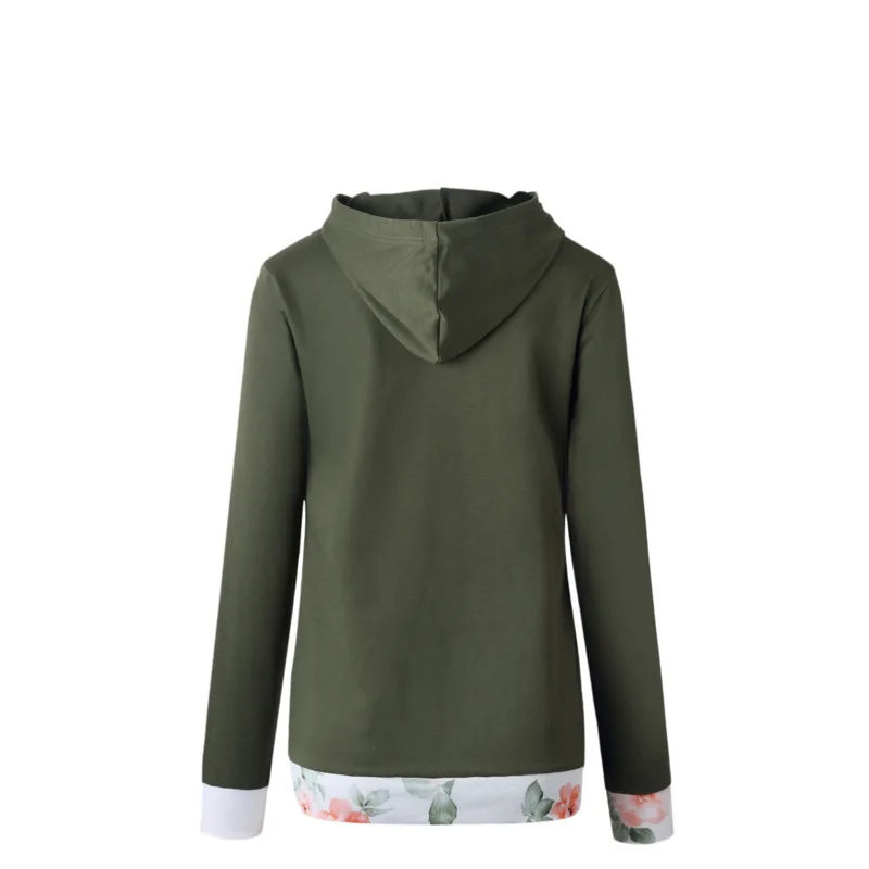 VITIANA Women Casual Pullover Hoodies Female Autumn Floral Print Fashion Sweatshirt Long Sleeve Hooded Pockets Womens Pullovers | Женская