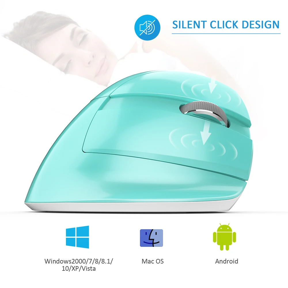 Беспроводная мышь Delux M618 Mini Bluetooth 4 0 эргономичная перезаряжаемая Вертикальная 2400