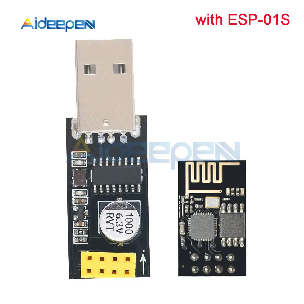 With ESP-01S ESP01 программатор адаптер UART ESP-01 адаптер ESP8266 CH340G USB к ESP8266 Серийный беспроводной Wifi модуль макетной платы - Цвет: With ESP-01S