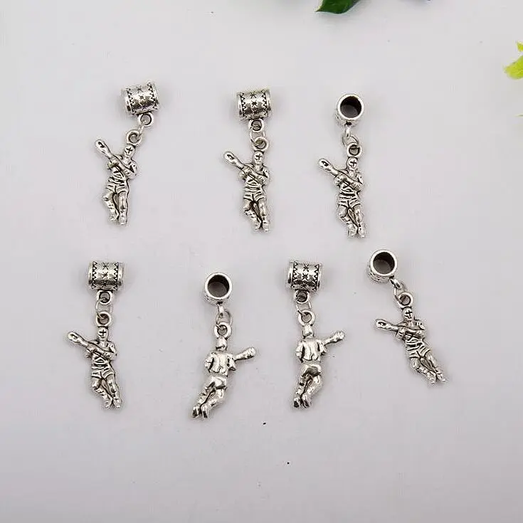 Горячая продажа 100 шт Ретро Серебряные хоккейные плееры Подвески Аксессуары
