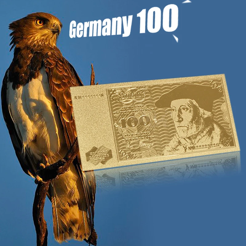 Позолоченные банкноты в подарок Реплика банкнот 100 Mark поддельные деньги оптовая