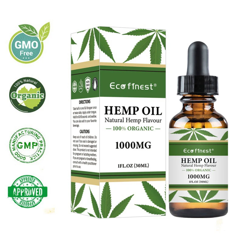 

30ml Hemp Seed Oil Essential Oil Natural Anti--Inflammatory Body Skin Care Massage Pain Relief Anti Anxiety With 1000mg