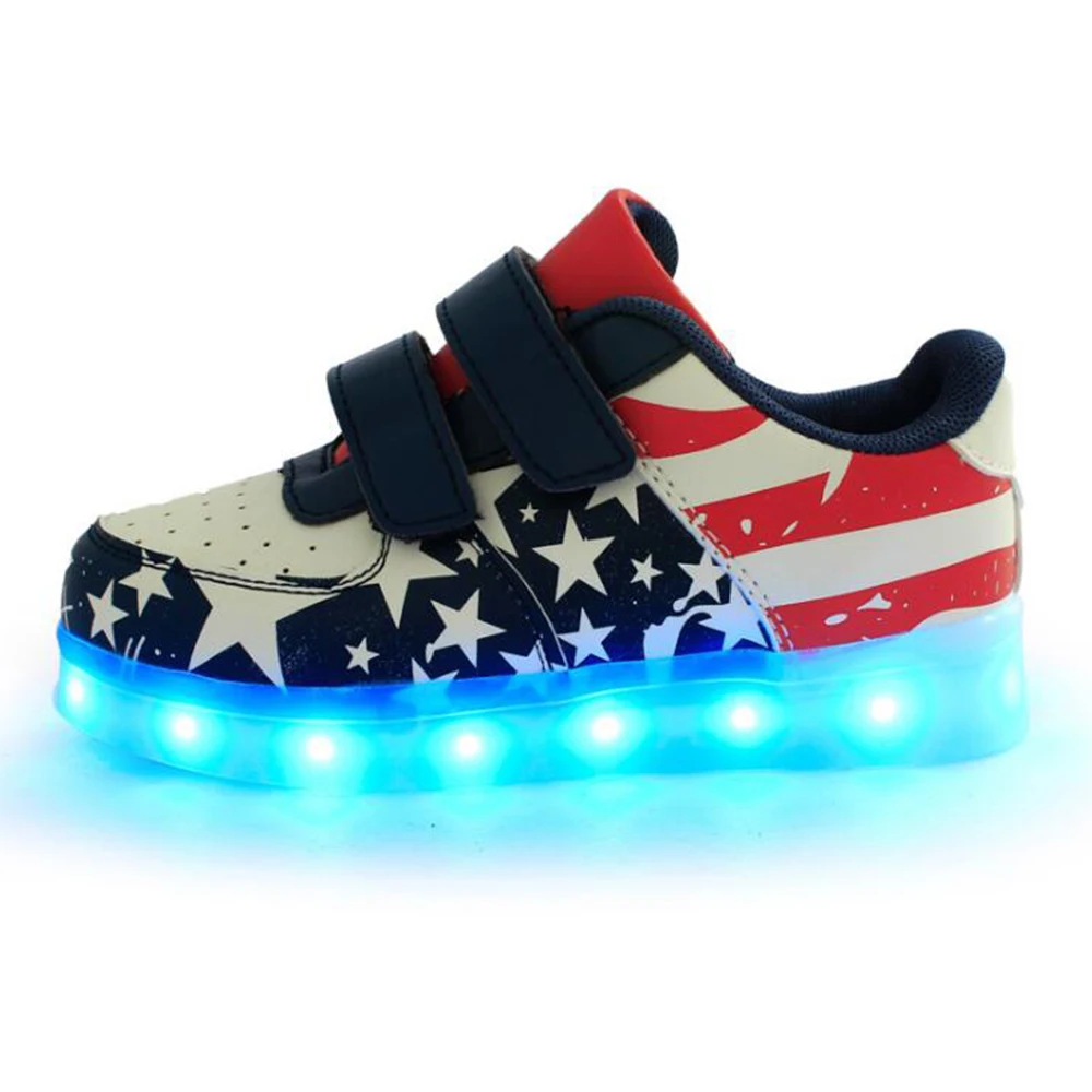 FS американский флаг светодио дный со светодиодной подсветкой светящаяся обувь