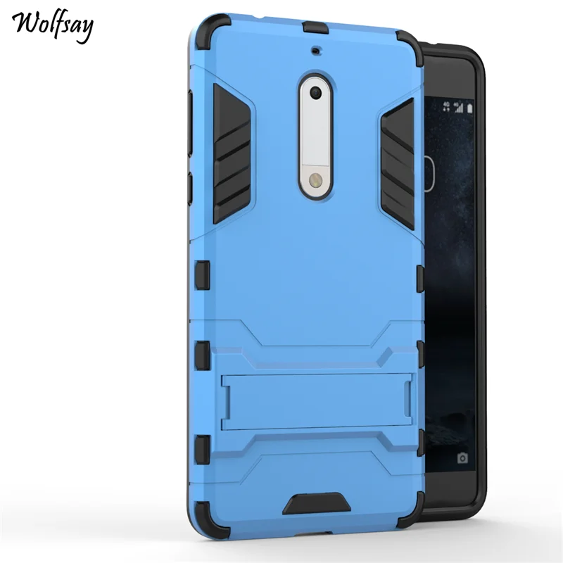 Wolfsay For Cover Nokia 5 Case TA-1005 TA-1030 Shockproof Robot Armor Phone Silicone |