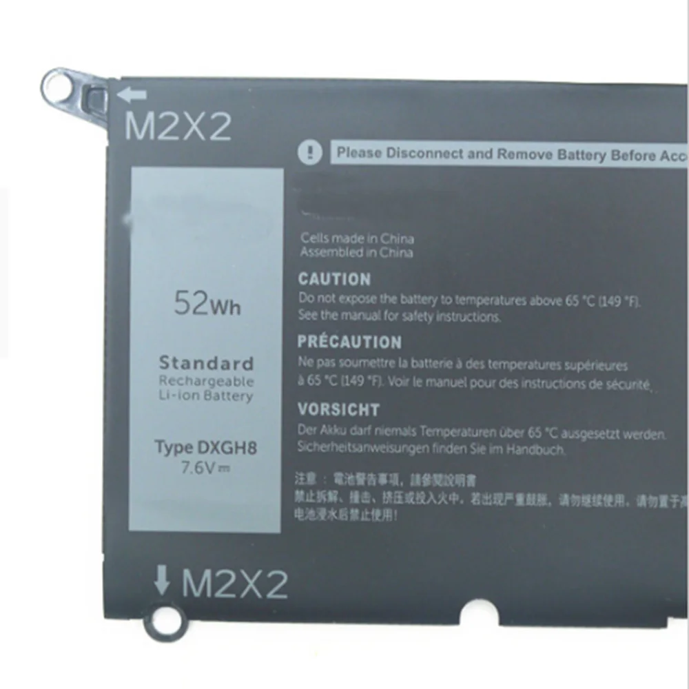 7 6 в 52 Втч DXGH8 новый оригинальный аккумулятор для ноутбука Dell XPS 13 9380 FHD de 9370 0H754V H754V