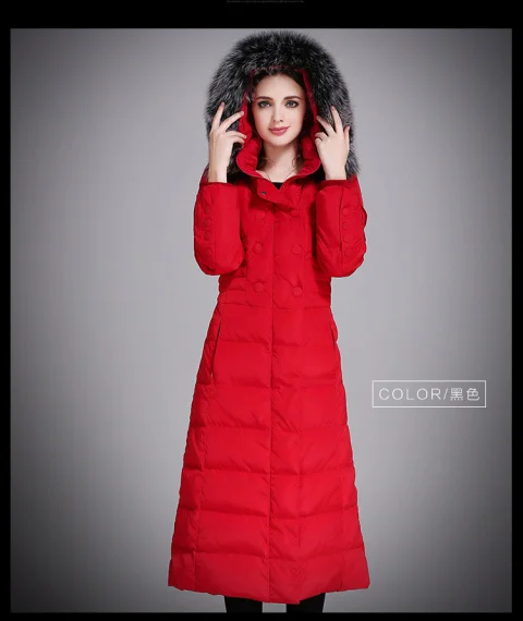 2018 new hot winter Thicker Cold woman Mother Down jacket Coat Parkas Outerwear Slim Hooded fox Fur collar long plus size XXXXXL | Женская