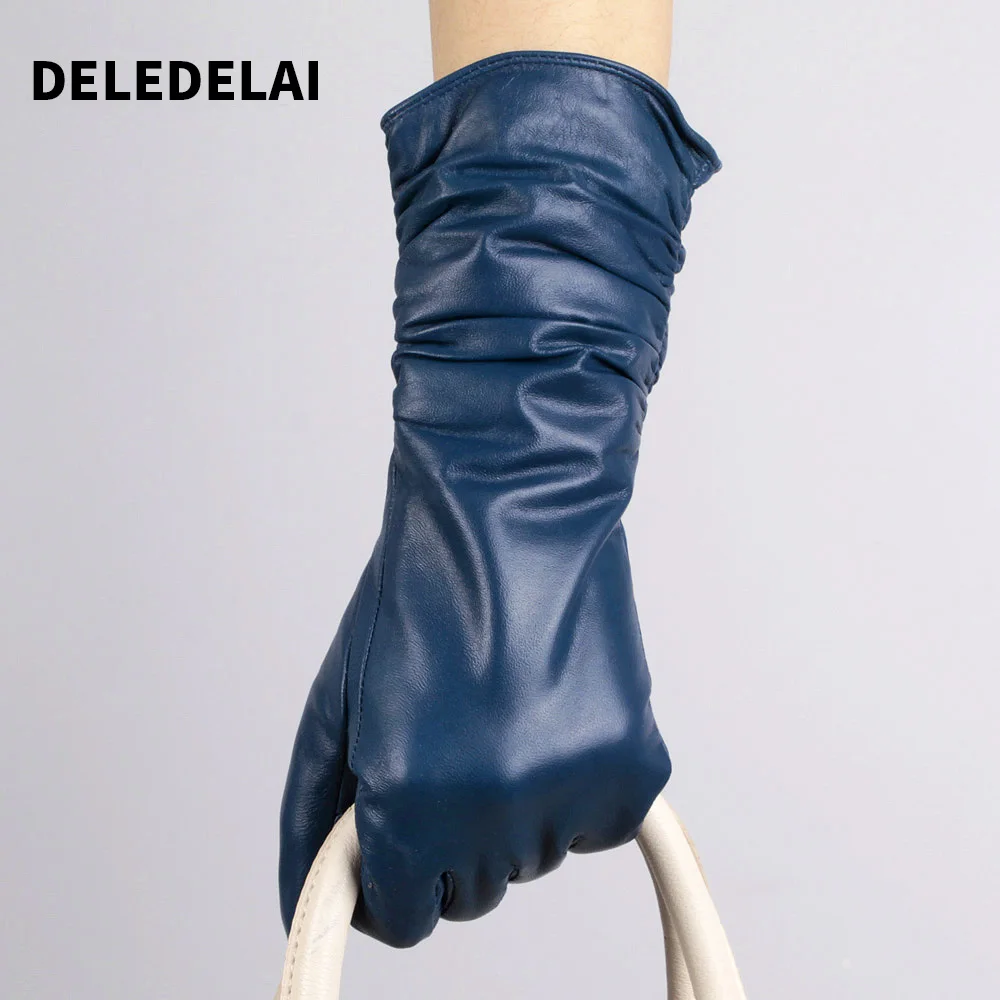 Deledelai женщин толстый пикантные кожаные Перчатки вождения длинные партия