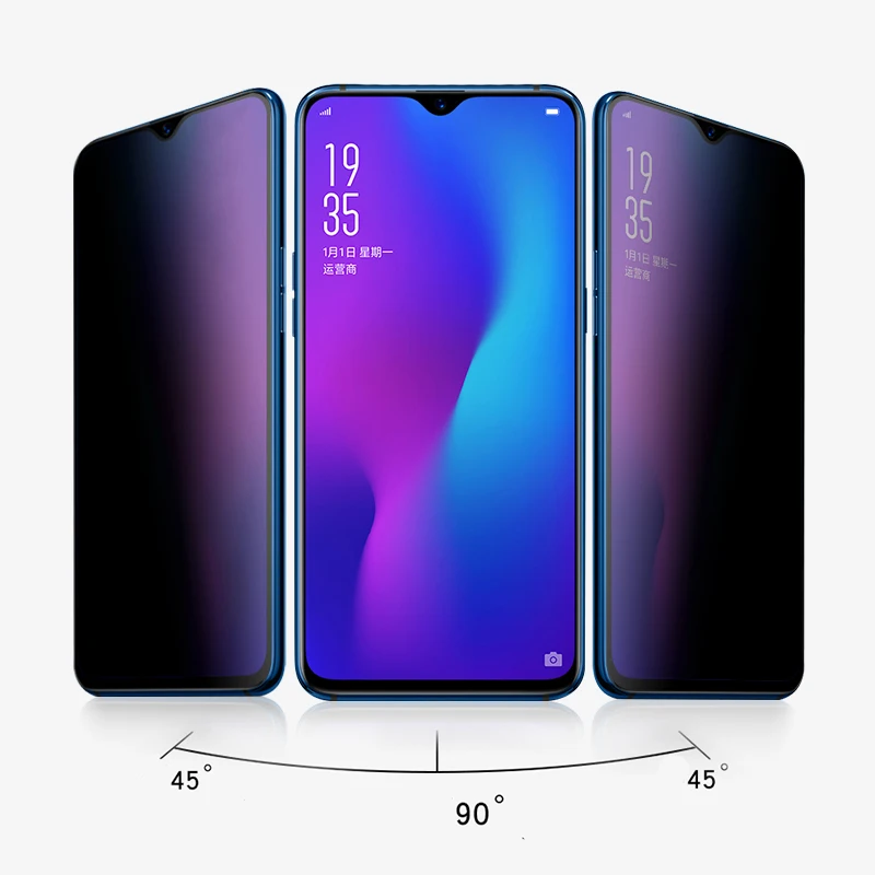 MicroData 9H для OPPO Realme 3 3 Pro Передняя антишпионская защитная пленка из закаленного стекла с антибликовым покрытием