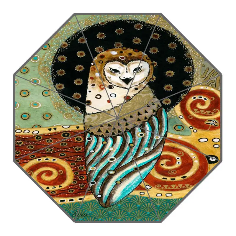 Многоцветный Пользовательские Зонты Gustav Klimt Новое поступление полезный складной солнечный и дождливый солнцезащитный зонтик - Цвет: Многоцветный