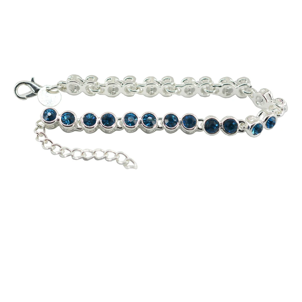 Женские винтажные браслеты с кристаллами серебристые разных цветов фианитами