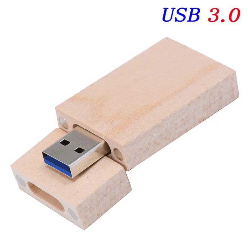 JASTER USB 3,0 клен квадратный деревянный usb+ push-pull box USB флэш-накопитель 4 ГБ 8 ГБ 16 ГБ 32 ГБ 64 Гб Внешняя память U диск - Цвет: Maple usb