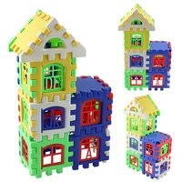 1set 24pcs baby children kids construction educational learning house building brain developmental game blocks toy set