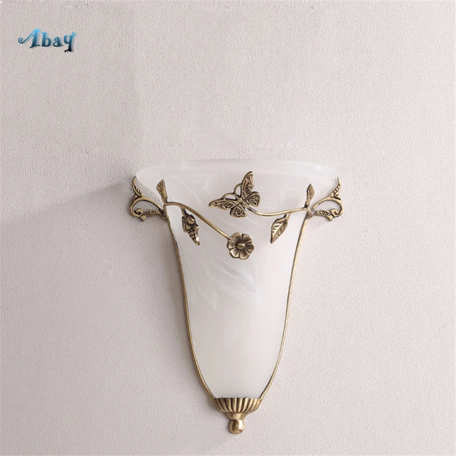American Metal Garden Decors Glass Wall Lamps Living Room Bedroom Corridor Led Art Elegant Home Decor Lighting Fixture E27 | Лампы и