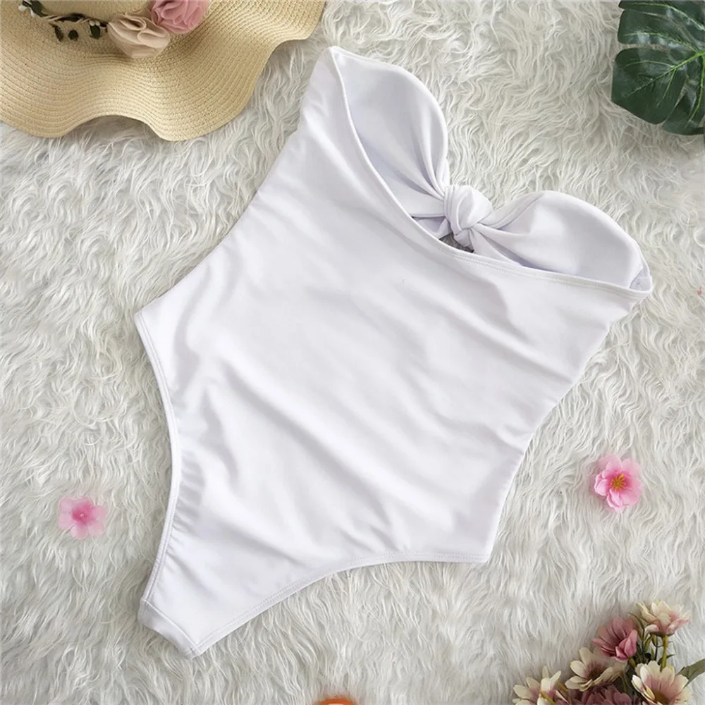 Женский купальный костюм с чашками пуш-ап и бантом 40J13 | Женская одежда