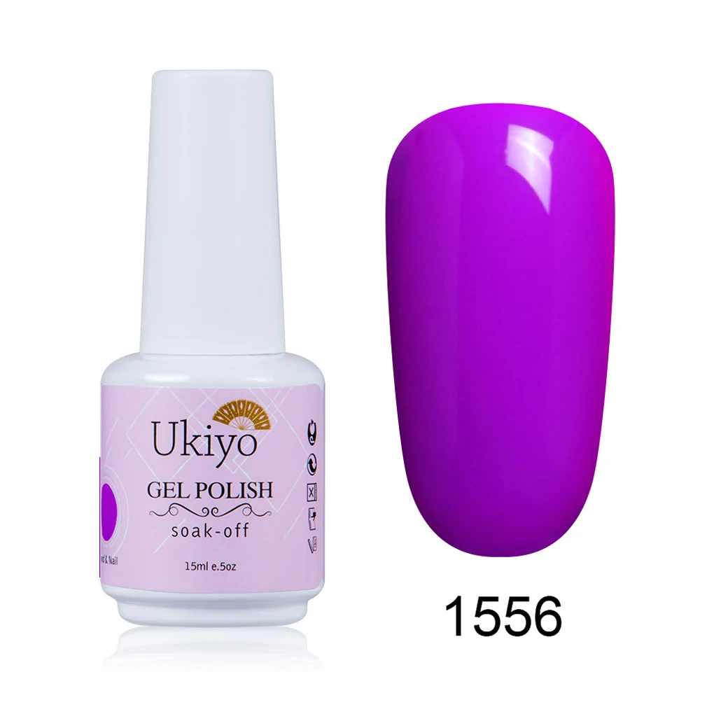 Ukiyo 15 мл гель лак Vernis полуперманентный УФ-гель для ногтей эмаль гель для ногтей геллак замачиваемый блеск лак для ногтей - Цвет: 1556