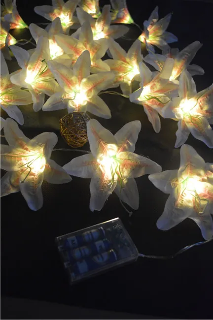 Батарея приведенный в действие искусственное шампанское цветы лилии гирлянда